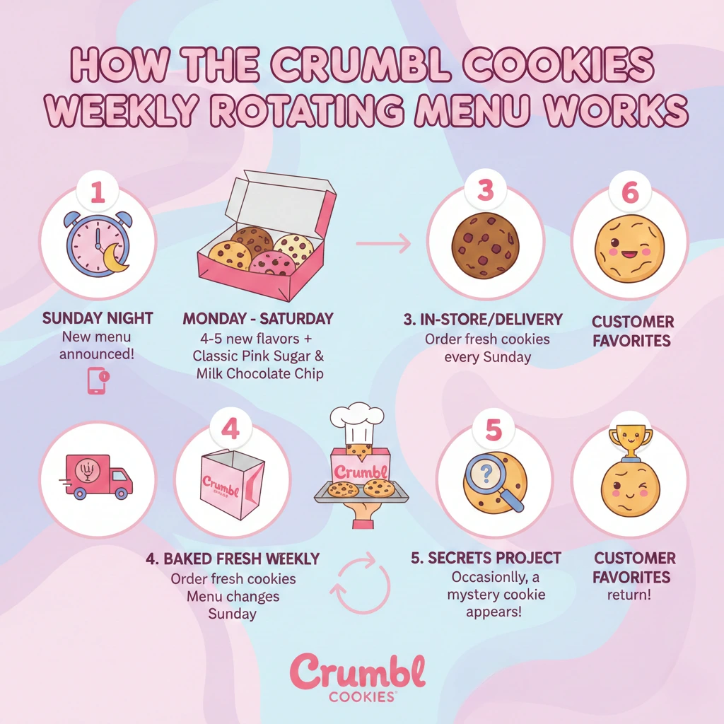 How the Crumbl Cookies weekly rotating menu works